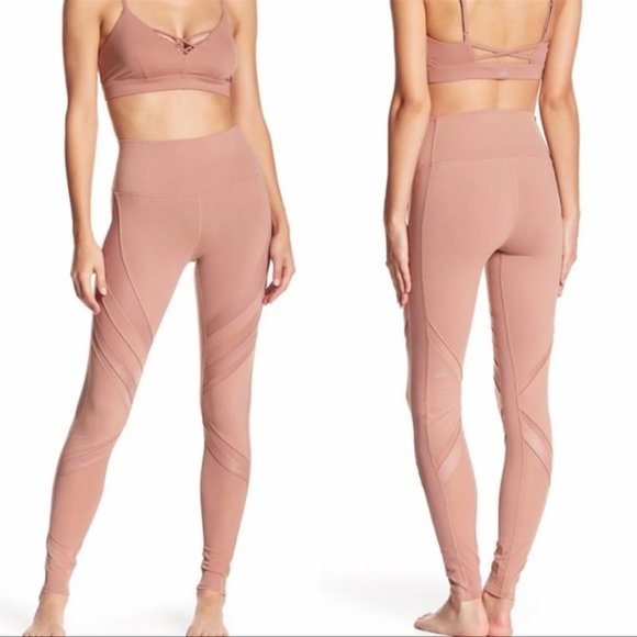 ALO Yoga Pants - Pink ALO Yoga High Waist Epic Leggings Mesh XXS